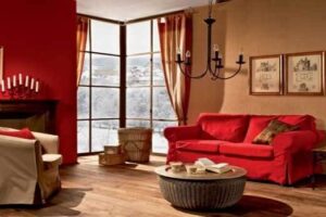 aksen merah pada interior