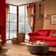 aksen merah pada interior