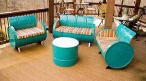 Kursi sofa dari drum bekas